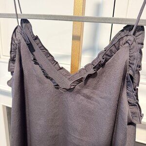 🩶 Dark Gray Ruffle Trim Camisole | Express | Size S